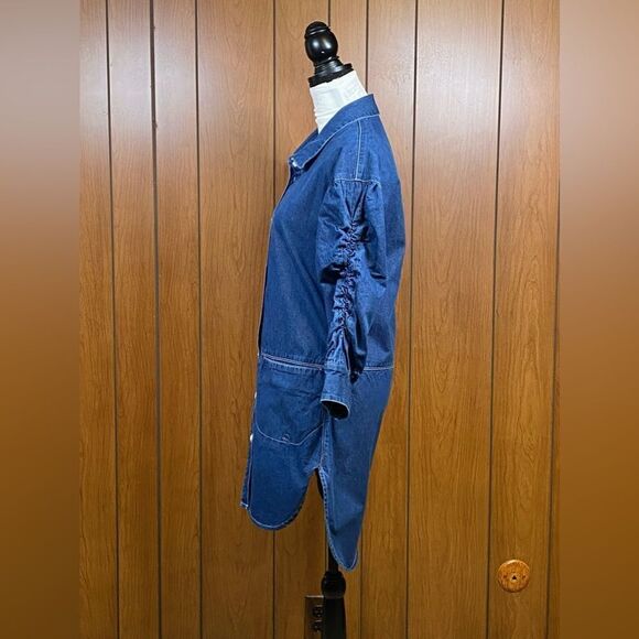 Burberry Button Down Denim High-Low Blue Jean Shirt Dress Size 4 - Picture 6 of 9